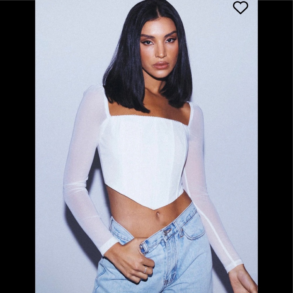 BEVERLY LONG SLEEVE TOP WHITE